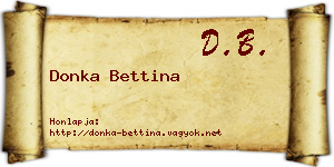 Donka Bettina névjegykártya